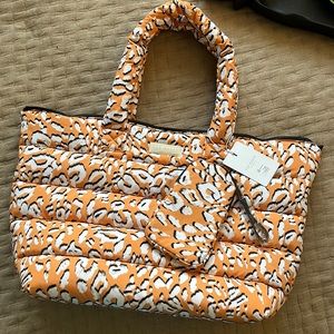 Ted Baker Large Leopard detail Oversized Puffer Tote. NWT